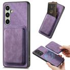 For Samsung Galaxy A56 5G Retro Leather Card Bag Magnetic Phone Case(Purple) - 1
