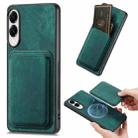 For Samsung Galaxy S25 Edge 5G Retro Leather Card Bag Magnetic Phone Case(Green) - 1