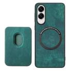 For Samsung Galaxy S25 Edge 5G Retro Leather Card Bag Magnetic Phone Case(Green) - 3