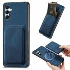 For Samsung Galaxy A55 5G Retro Leather Card Bag Magnetic Phone Case(Blue) - 1