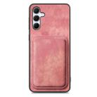 For Samsung Galaxy A55 5G Retro Leather Card Bag Magnetic Phone Case(Pink) - 2