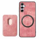 For Samsung Galaxy A55 5G Retro Leather Card Bag Magnetic Phone Case(Pink) - 3