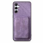 For Samsung Galaxy A55 5G Retro Leather Card Bag Magnetic Phone Case(Purple) - 2