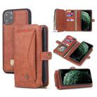 For iPhone 11 Pro Multi-functional Zipper Wallet Leather Phone Case(Brown) - 1