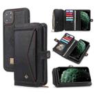 For iPhone 11 Pro Max Multi-functional Zipper Wallet Leather Phone Case(Black) - 1
