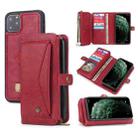 For iPhone 11 Pro Max Multi-functional Zipper Wallet Leather Phone Case(Red) - 1