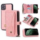 For iPhone 11 Pro Max Multi-functional Zipper Wallet Leather Phone Case(Pink) - 1