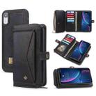 For iPhone XS Max Multi-functional Zipper Wallet Leather Phone Case(Black) - 1