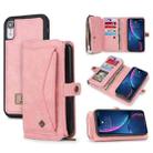 For iPhone XS Max Multi-functional Zipper Wallet Leather Phone Case(Pink) - 1