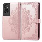 For TCL 40 NXTpaper 4G Mandala Flower Embossed Leather Phone Case(Rose Gold) - 1