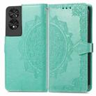For TCL 40 NXTpaper 4G Mandala Flower Embossed Leather Phone Case(Green) - 1