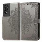 For TCL 40 NXTpaper 4G Mandala Flower Embossed Leather Phone Case(Grey) - 1