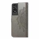 For TCL 40 NXTpaper 4G Mandala Flower Embossed Leather Phone Case(Grey) - 3