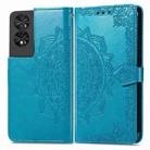 For TCL 40 NXTpaper 4G Mandala Flower Embossed Leather Phone Case(Blue) - 1