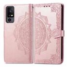 For TCL 40 XE Mandala Flower Embossed Leather Phone Case(Rose Gold) - 1