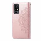 For TCL 40 XE Mandala Flower Embossed Leather Phone Case(Rose Gold) - 3