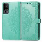 For TCL 40 XE Mandala Flower Embossed Leather Phone Case(Green) - 1