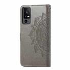 For TCL 40 XE Mandala Flower Embossed Leather Phone Case(Grey) - 3