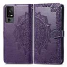 For TCL 40 XE Mandala Flower Embossed Leather Phone Case(Purple) - 1