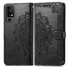 For TCL 40 XE Mandala Flower Embossed Leather Phone Case(Black) - 1