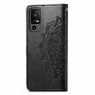 For TCL 40 XE Mandala Flower Embossed Leather Phone Case(Black) - 3