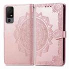 For TCL 40 XL Mandala Flower Embossed Leather Phone Case(Rose Gold) - 1