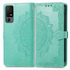 For TCL 40 XL Mandala Flower Embossed Leather Phone Case(Green) - 1