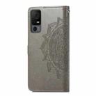 For TCL 40 XL Mandala Flower Embossed Leather Phone Case(Grey) - 3