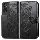 For TCL 40 NXTpaper 4G Butterfly Love Flower Embossed Leather Phone Case(Black) - 1