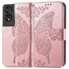 For TCL 40 NXTpaper 4G Butterfly Love Flower Embossed Leather Phone Case(Rose Gold) - 1