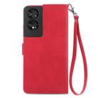 For TCL 40 NXTpaper 4G Embossed Flower Zipper Leather Phone Case(Red) - 3