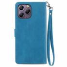 For Blackview A96 Embossed Flower Zipper Leather Phone Case(Bule) - 3