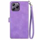 For Blackview A96 Embossed Flower Zipper Leather Phone Case(Purple) - 3