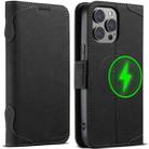 For iPhone 13 Pro SUTENI J07 Multifunctional Horizontal Flip Magsafe Leather Phone Case(Black) - 1