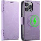 For iPhone 14 Pro SUTENI J07 Multifunctional Horizontal Flip Magsafe Leather Phone Case(Purple) - 1