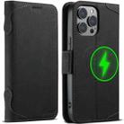 For iPhone 15 Pro SUTENI J07 Multifunctional Horizontal Flip Magsafe Leather Phone Case(Black) - 1