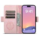 For iPhone 15 Pro SUTENI J07 Multifunctional Horizontal Flip Magsafe Leather Phone Case(Pink) - 3