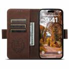 For iPhone 15 Plus SUTENI J07 Multifunctional Horizontal Flip Magsafe Leather Phone Case(Brown) - 3