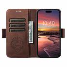 For iPhone 16 SUTENI J07 Multifunctional Horizontal Flip Magsafe Leather Phone Case(Brown) - 3