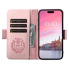 For iPhone 16 SUTENI J07 Multifunctional Horizontal Flip Magsafe Leather Phone Case(Pink) - 3