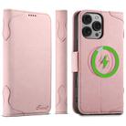 For iPhone 16 Pro Max SUTENI J07 Multifunctional Horizontal Flip Magsafe Leather Phone Case(Pink) - 1