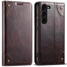 For Samsung Galaxy S24+ 5G Suteni Baroque Calf Texture Buckle Wallet Leather Phone Case(Brown) - 1