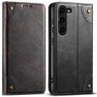 For Samsung Galaxy S24 5G Suteni Baroque Calf Texture Buckle Wallet Leather Phone Case(Black) - 1