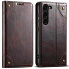 For Samsung Galaxy S24 5G Suteni Baroque Calf Texture Buckle Wallet Leather Phone Case(Brown) - 1