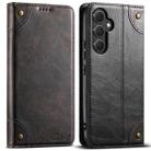 For Samsung Galaxy A24 5G Suteni Baroque Calf Texture Buckle Wallet Leather Phone Case(Black) - 1