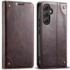 For Samsung Galaxy A54 5G Suteni Baroque Calf Texture Buckle Wallet Leather Phone Case(Brown) - 1