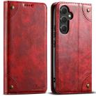 For Samsung Galaxy A54 5G Suteni Baroque Calf Texture Buckle Wallet Leather Phone Case(Red) - 1