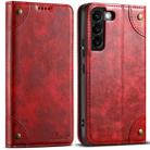 For Samsung Galaxy S22+ 5G Suteni Baroque Calf Texture Buckle Wallet Leather Phone Case(Red) - 1