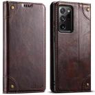 For Samsung Galaxy Note20 Suteni Baroque Calf Texture Buckle Wallet Leather Phone Case(Brown) - 1