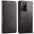 For Samsung Galaxy Note20 Ultra Suteni Baroque Calf Texture Buckle Wallet Leather Phone Case(Black) - 1